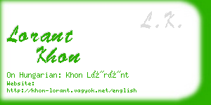lorant khon business card